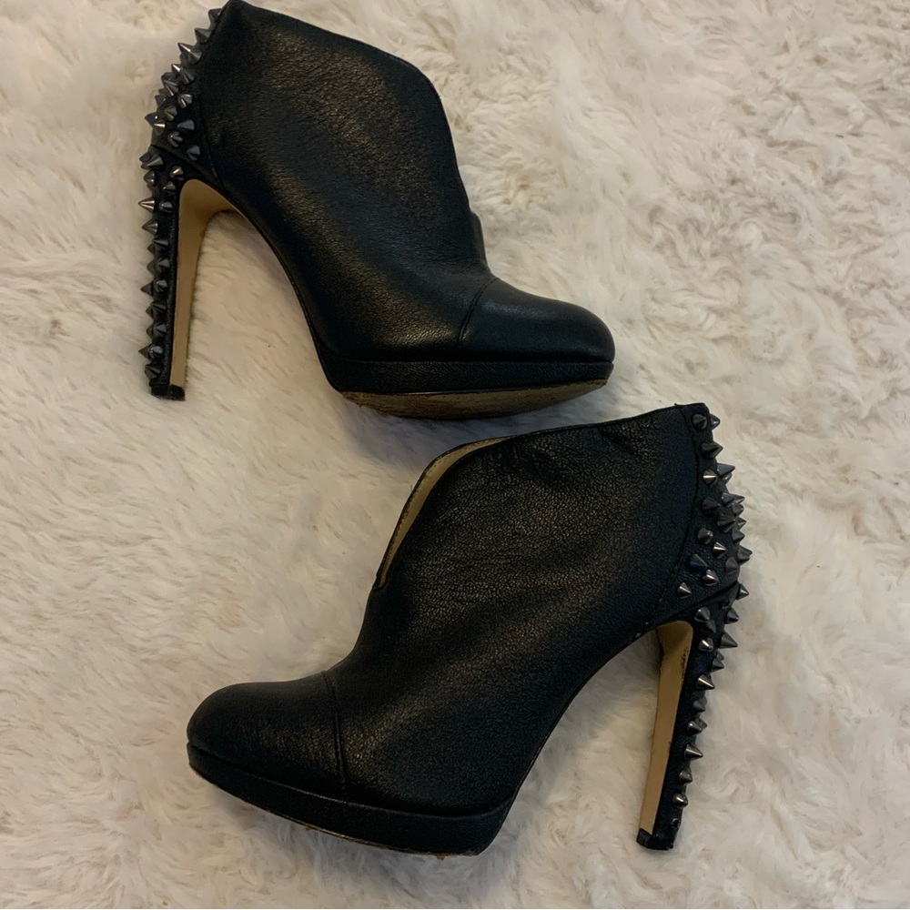 BCBG leather studded booties
